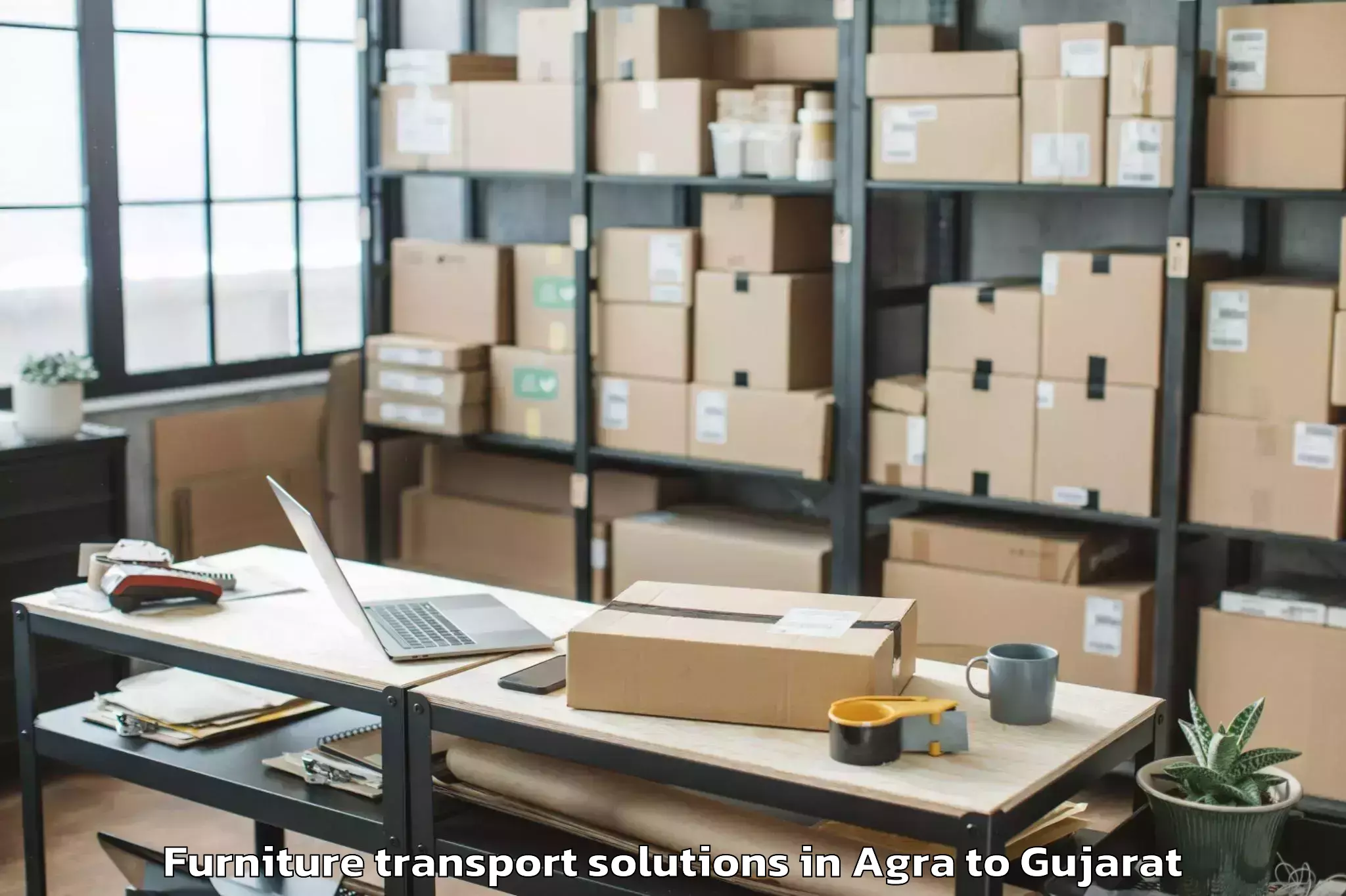 Agra to Vadnagar Furniture Transport Solutions